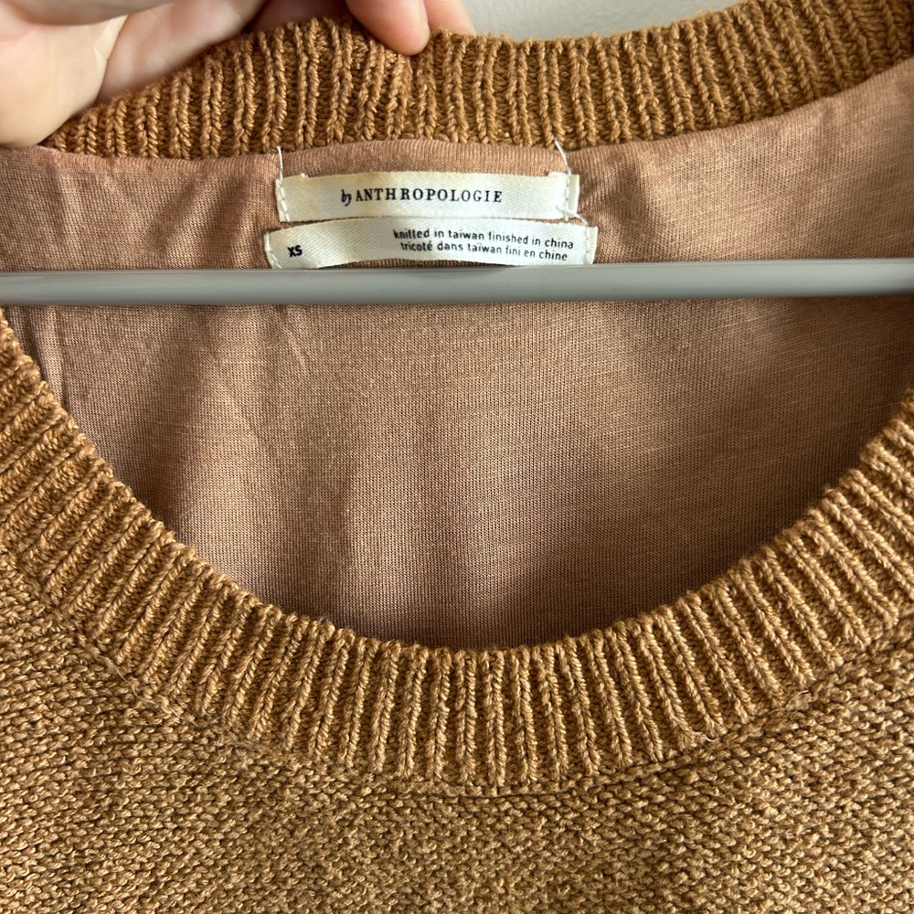 Anthropologie - Brown and White Blouse Women's Sweater - Picture 2 of 3